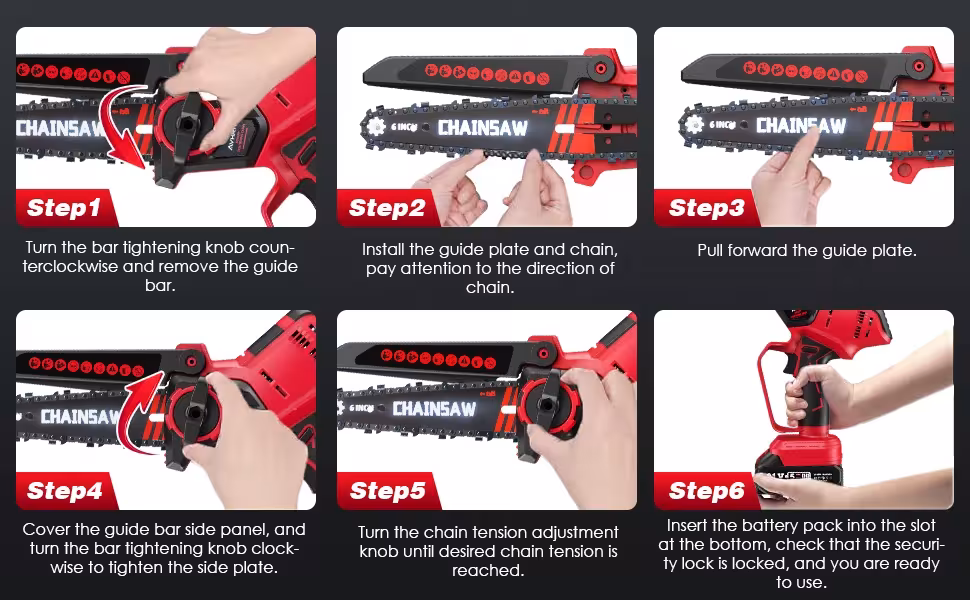 wireless chainsaw 6 inches