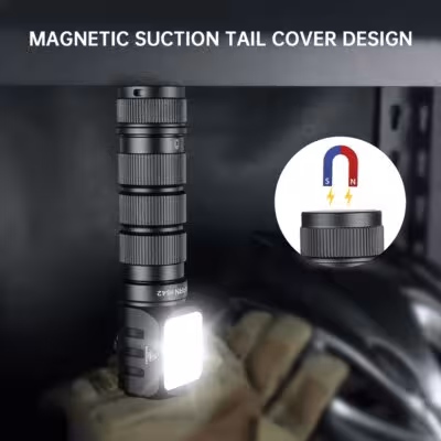 Sofirn HS42 flashlight with 6 LEDs, 2100 lumens, USB C charging, red light