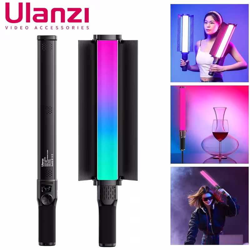ULANZI VL360 38W RGB LED vaizdo šviesos lazdele su barnedore 2500K-10000K