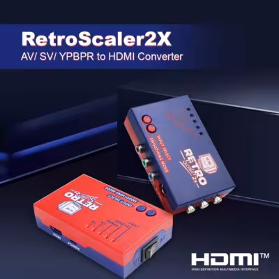 Retroscaler2x AV to HDMI Converter pour la ligne Dollar pour les consoles de jeu rétro