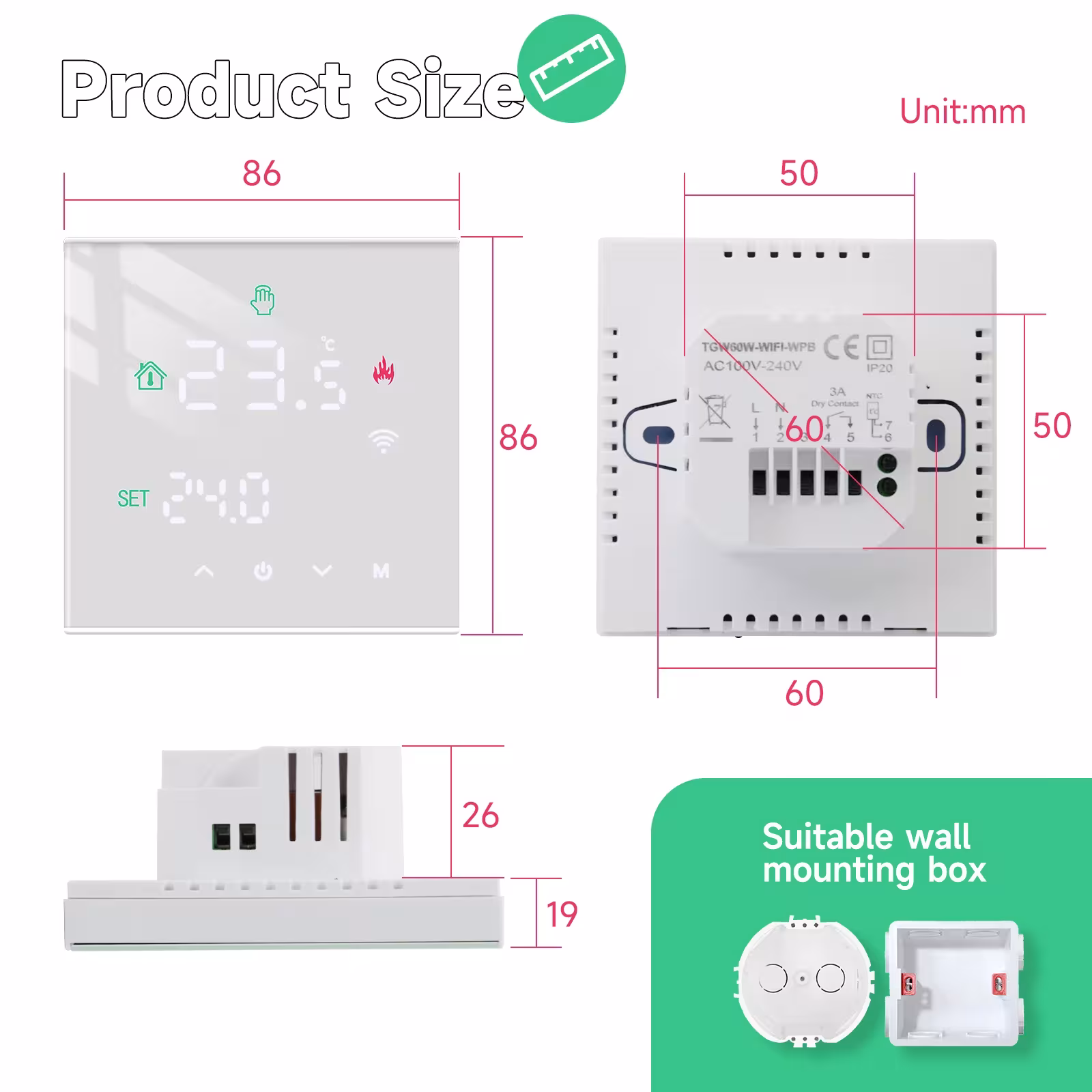 Thermostat intelligent WiFi pour le chauffage