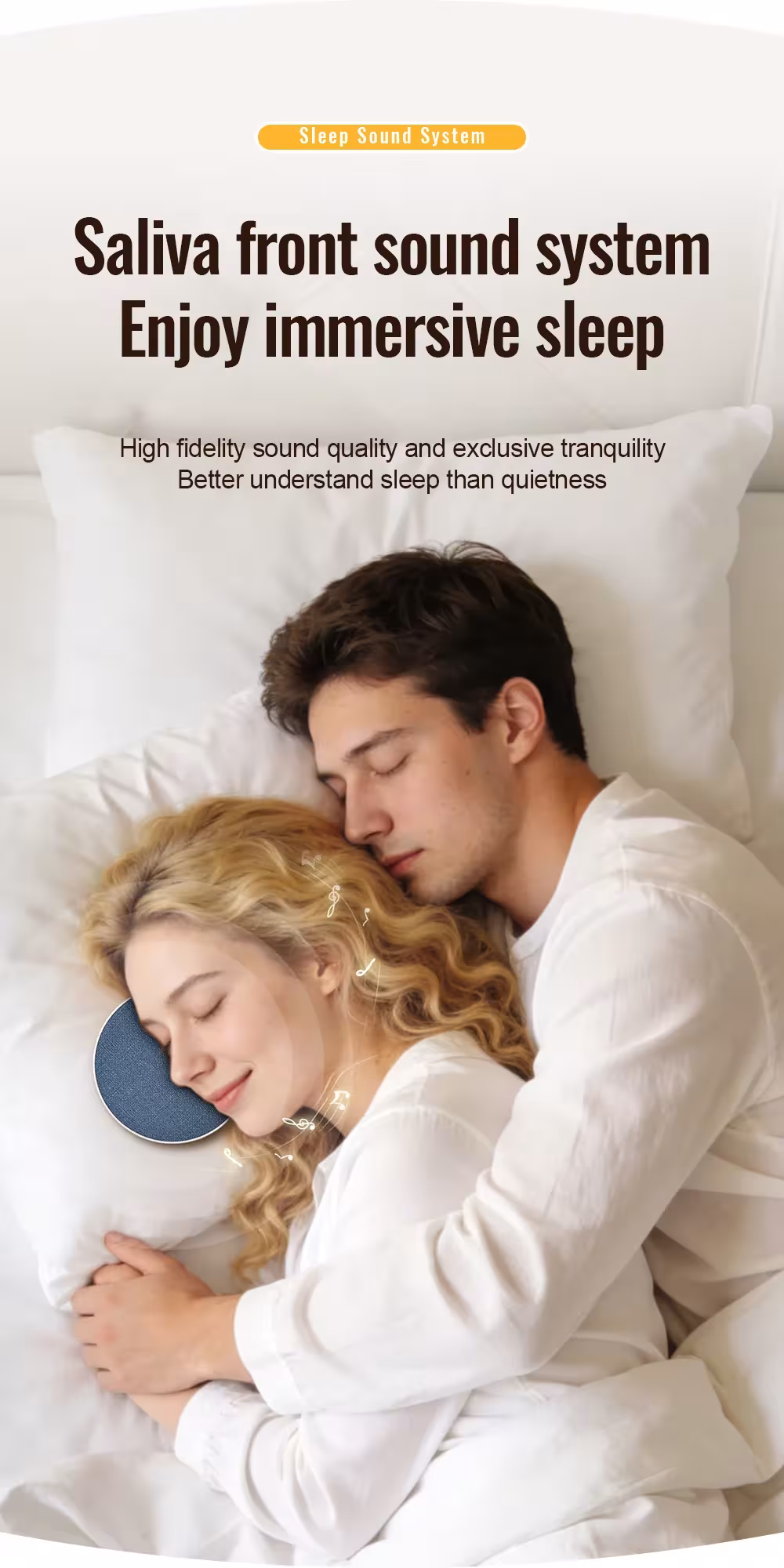 Haut-parleur Bluetooth dans l'oreiller
