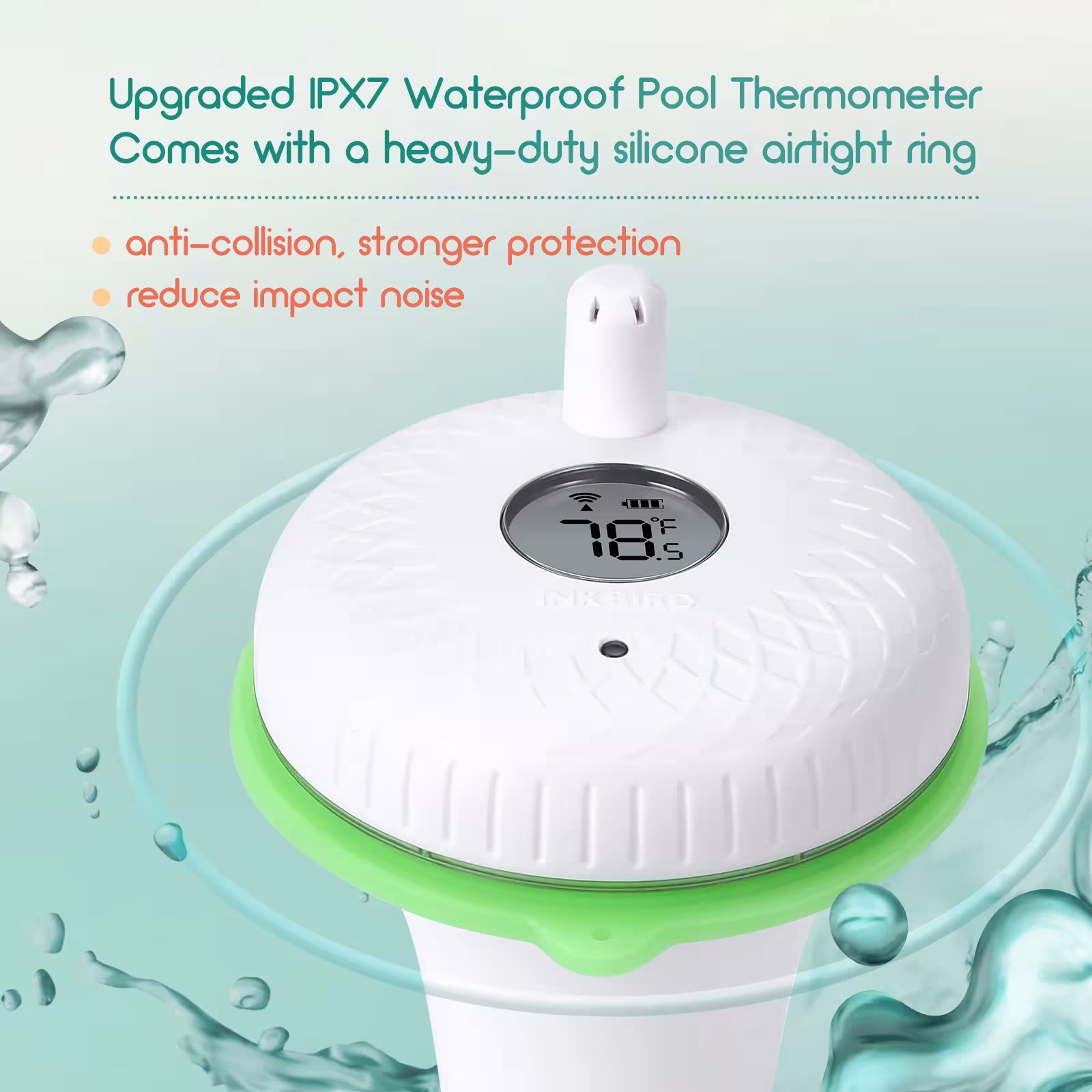 schwimmender Temperaturmesser mit WLAN