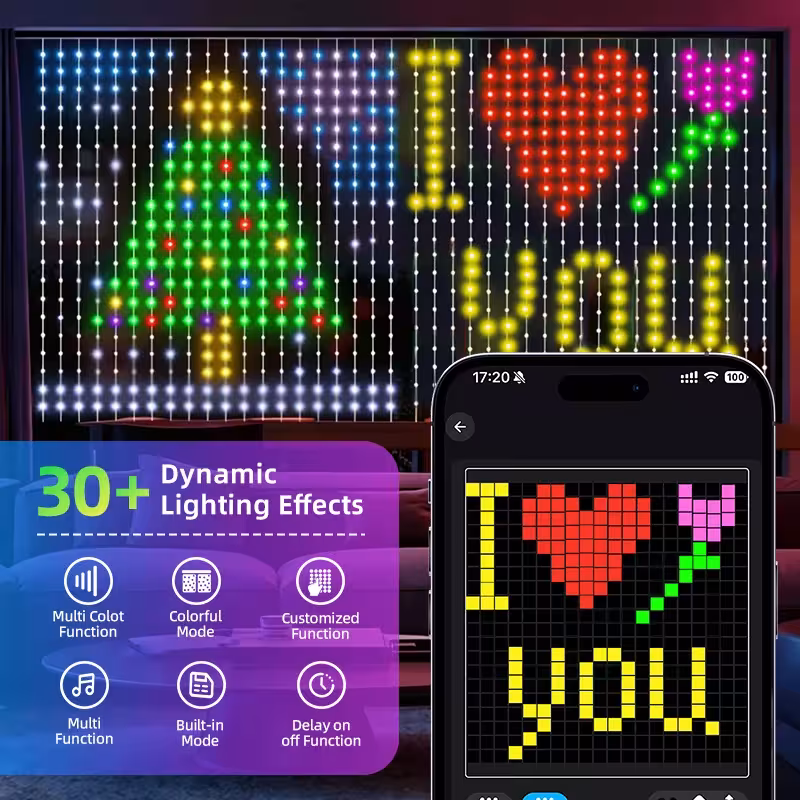Guirnalda de luces navideñas RGB USB 5V inteligente 400 LED decoración interior exterior
