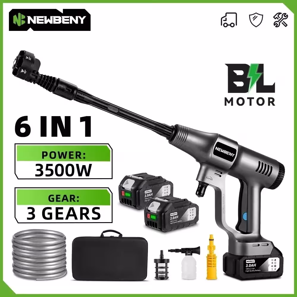 Lavadora de alta presión eléctrica inalámbrica de 3500W 200Bar con batería Makita 18V