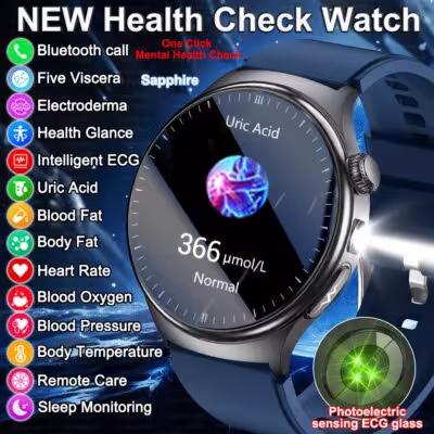 Reloj inteligente con monitorización de salud cardíaca ECG y medidor de presión arterial 2025