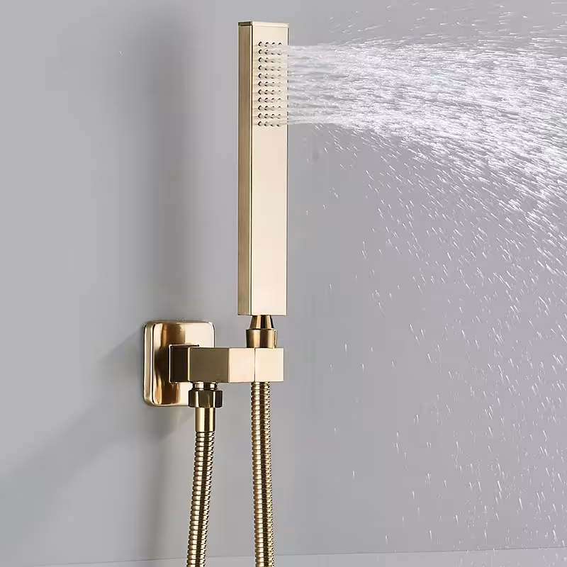 concealed shower system gold