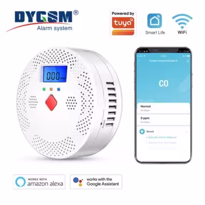 Tuya WiFi išmanusis anglies monoksido detektorius 85dB LCD ekranu