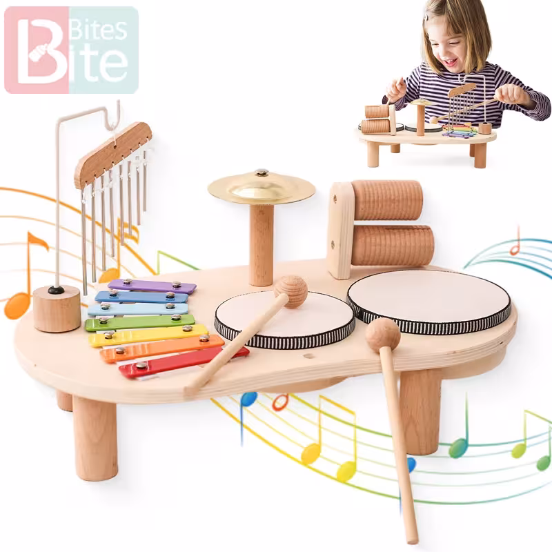 Juguete educativo de madera Aeolian bells, xilófono Montessori para niños, regalo de cumpleaños para recién nacidos