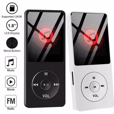 Nešiojamas mini MP3 grotuvas HiFi muzika Walkman 4.0 Bluetooth FM radijas 128GB