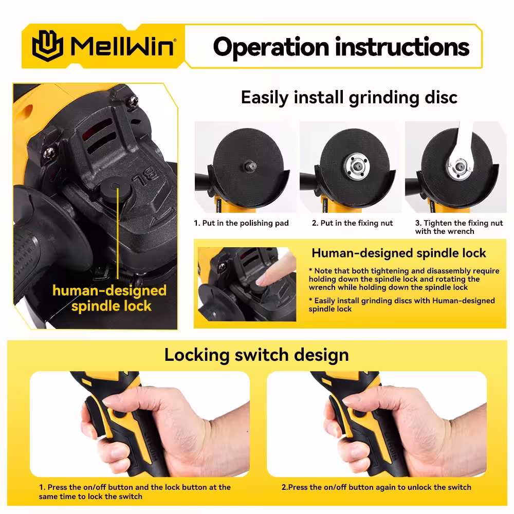 cordless angle grinder 125mm