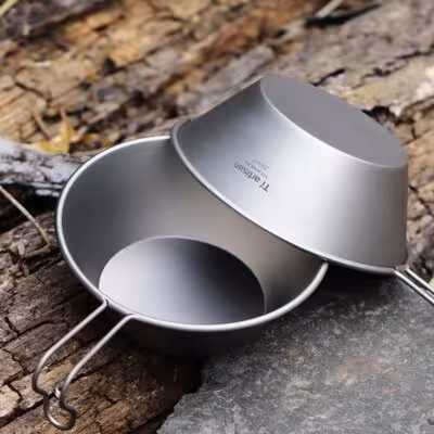 Tiartisan 260ml titano kempingo Sierra lėkštė su fiksuota rankena ultrašvieža