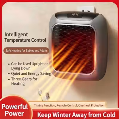 Nešiojamas elektrinis šildytuvas 800W su termostatu