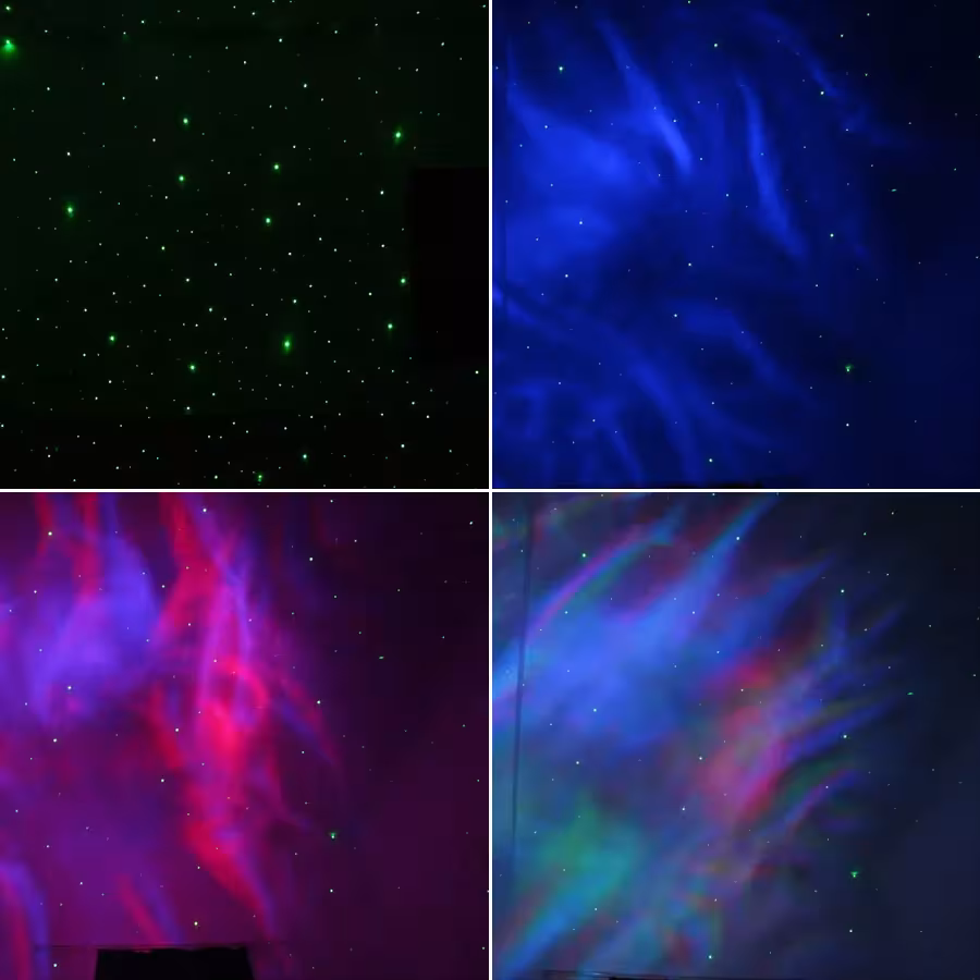 Laser RGB LED Galaxy Aurora naktinis projektorius