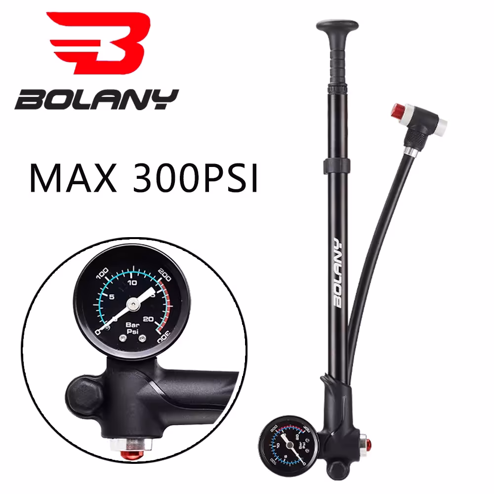 BOLANY air shock pumps for bicycle up to 300psi aluminum fork inflator