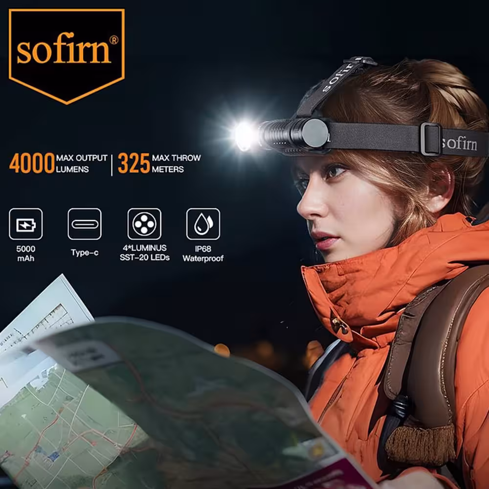 SOFIRN HS41 LED Latarki 4000 lumen USB C