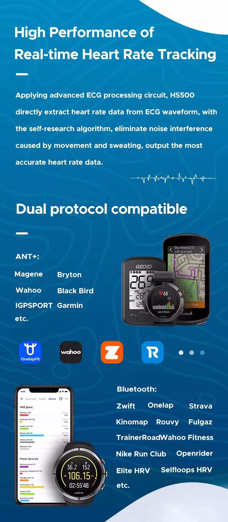 širdies ritmo monitorius Bluetooth