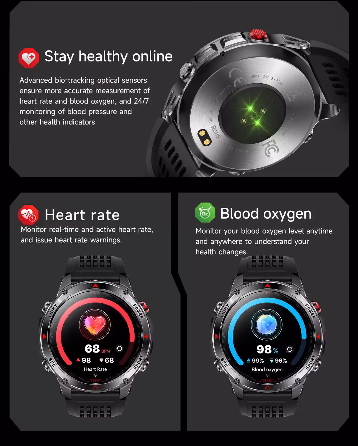 Horloge GPS intelligente pour le sport