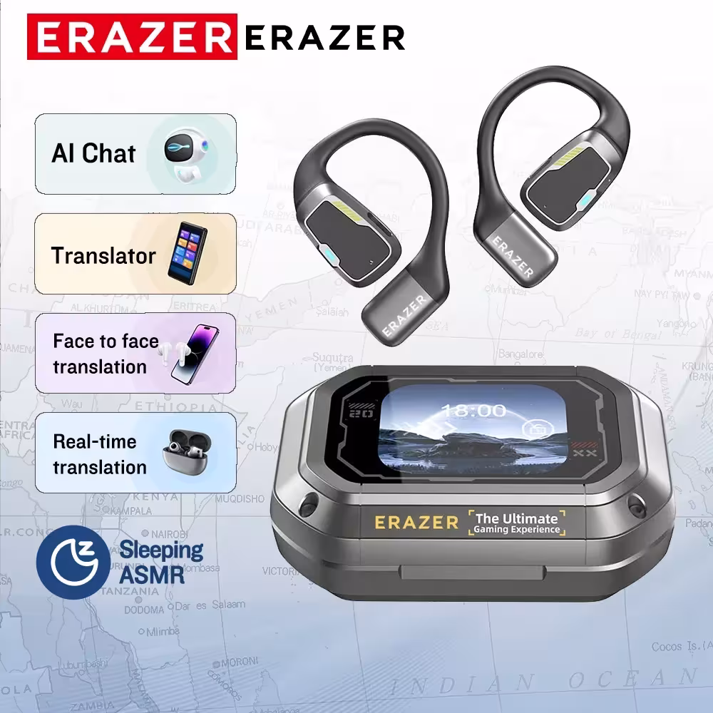 AI Earphone Translator Erazer XP6 Bluetooth ausinės su vertėju 144 kalbos