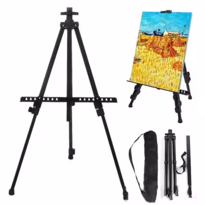 Chevalet de dessin en métal réglable et portable avec sac pour les voyages