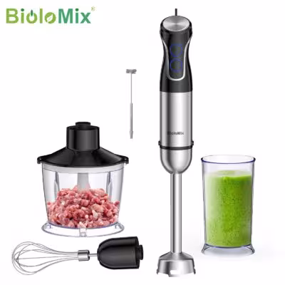 BioloMix 5 en 1 1500W Soporte de mano con acero inoxidable