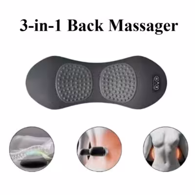 Three-function back massager with deep tissue massage for the bedroom