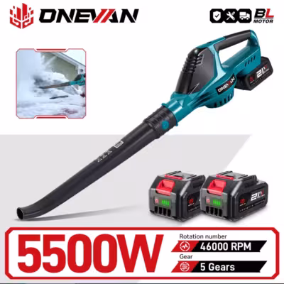 ONEVAN 5500W sans brosse ventilateur électrique 5 vitesses sans câble Makita 18V