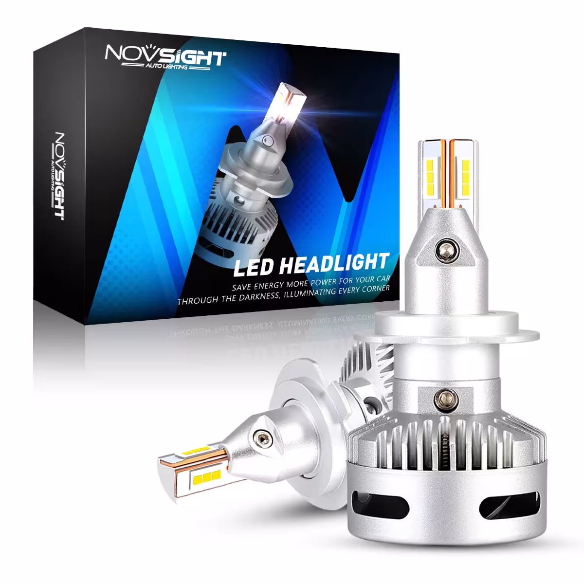 NOVSIGHT LED H7 lampe de projecteur automobile 90W 12000LM 6500K