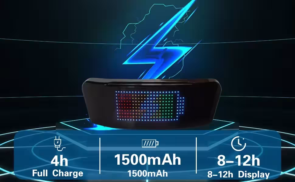 moto casco schermo LED