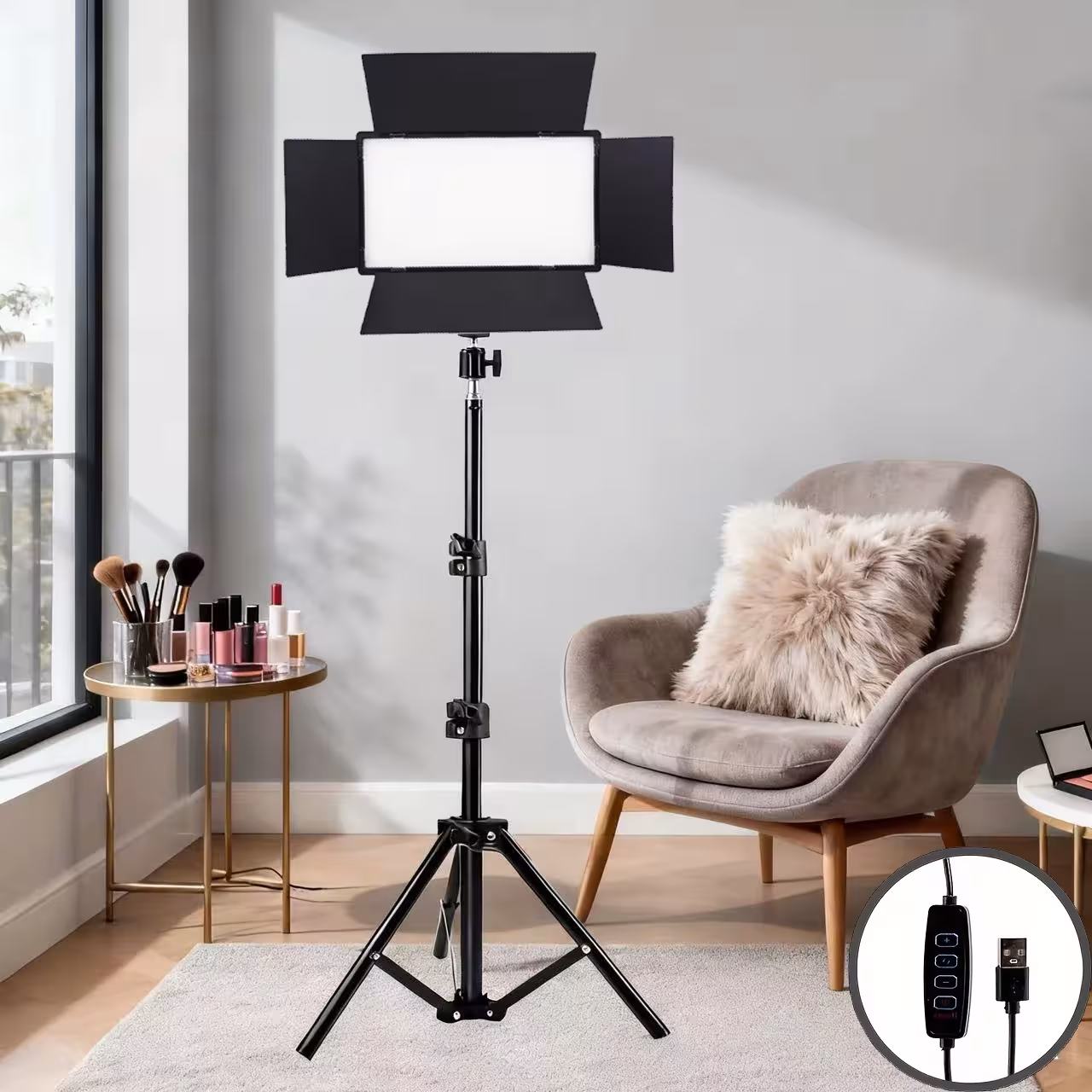 LED-Fotolicht 9 Zoll mit Stativ und USB-Stromversorgung