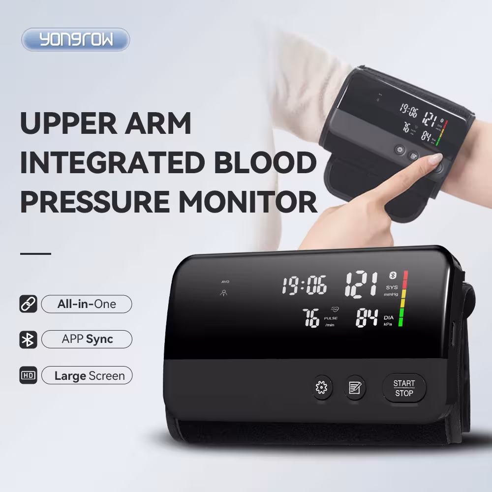 Misuratore di pressione sanguigna da braccio Yongrow con schermo LED e app