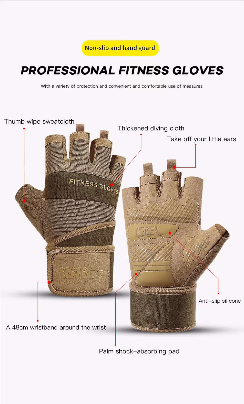 guantes deportivos con soporte