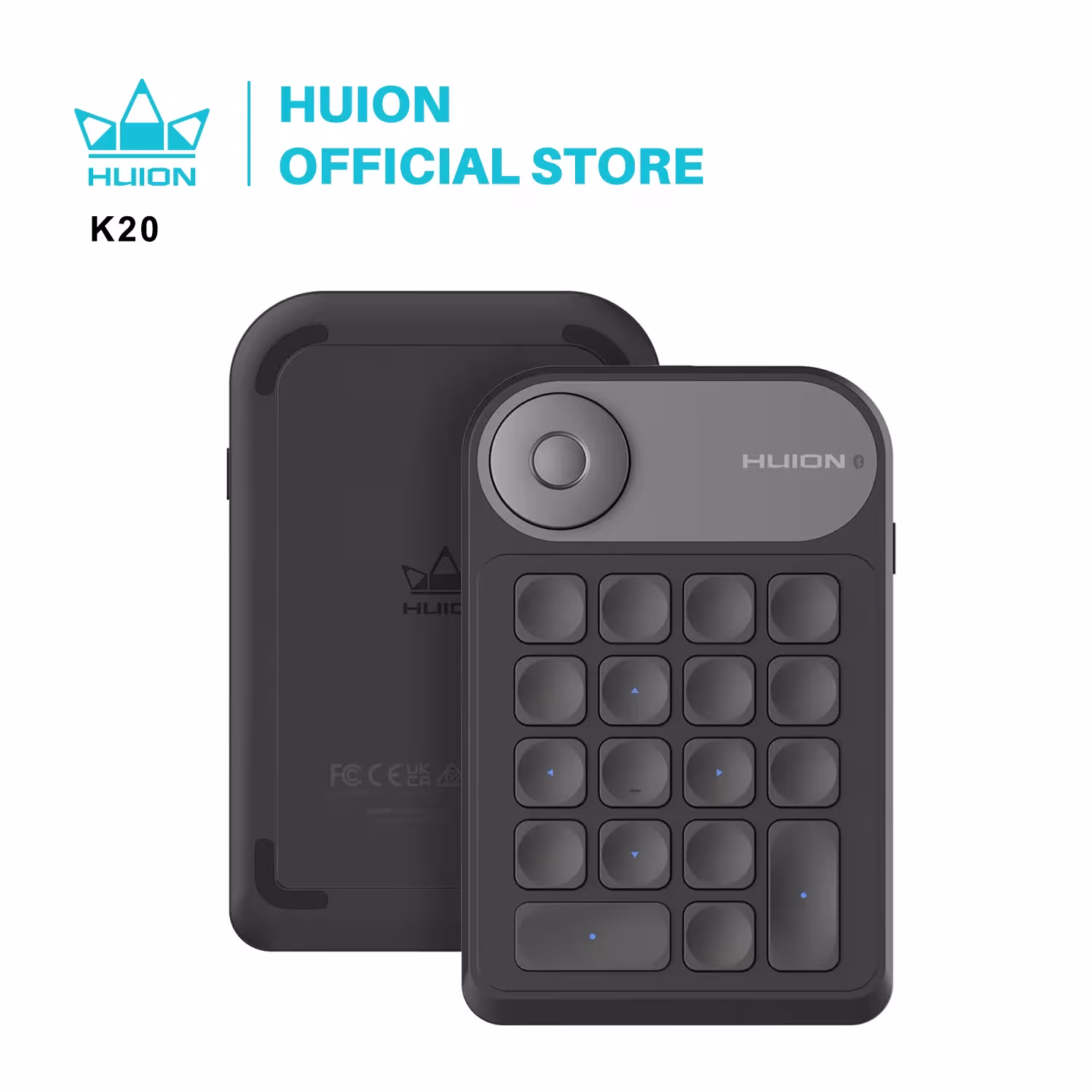 Huion K20 Keydial mini Klaviatūra Piešimo Planšetei Kompiuteriui ir Telefonui 18 Klavišų