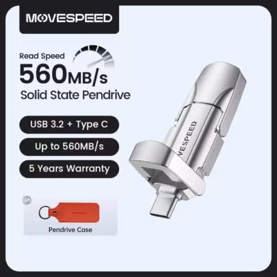 MOVESPEED USB 3.2 Type-C Flash Drive mit 1TB, 512GB, 256GB oder 128GB Speicherkapazität – Pendrive SSD