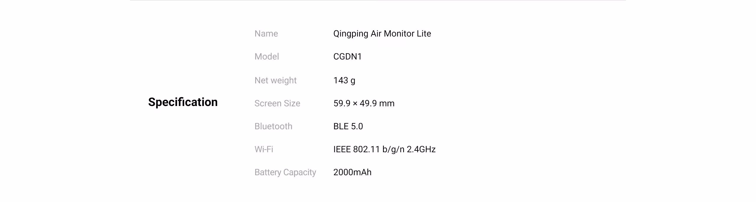 moniteur de qualité de l'air WiFi