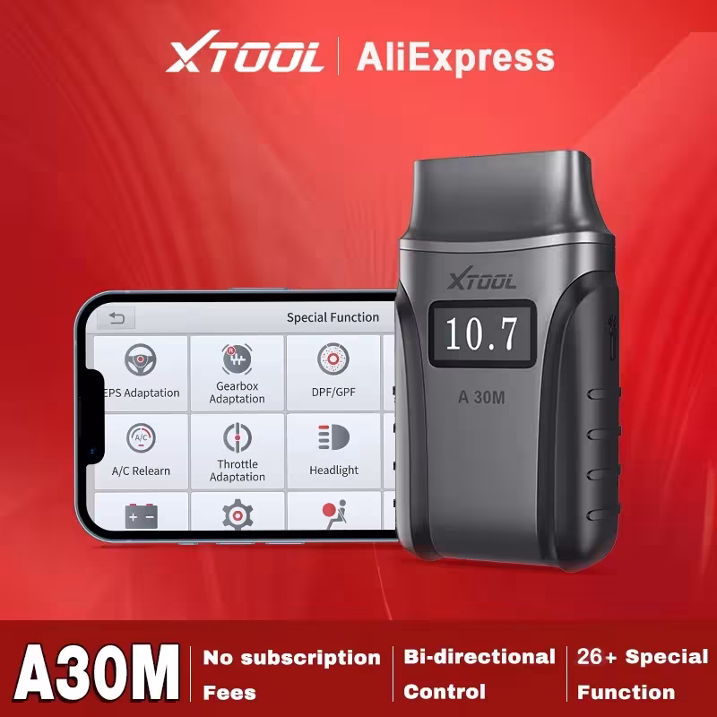 XTOOL A30M OBD2 diagnostikos skaitytuvas Bluetooth automobiliams 26 atstatymai