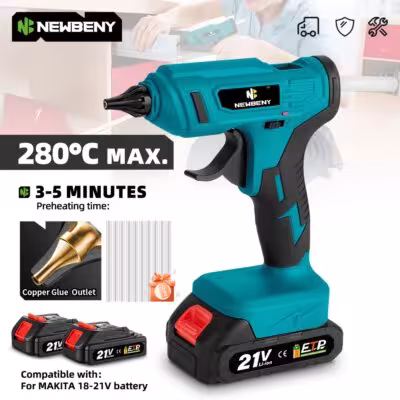 Pistolet à colle chaude sans fil NEWBENY 11mm pour batterie Makita 18V