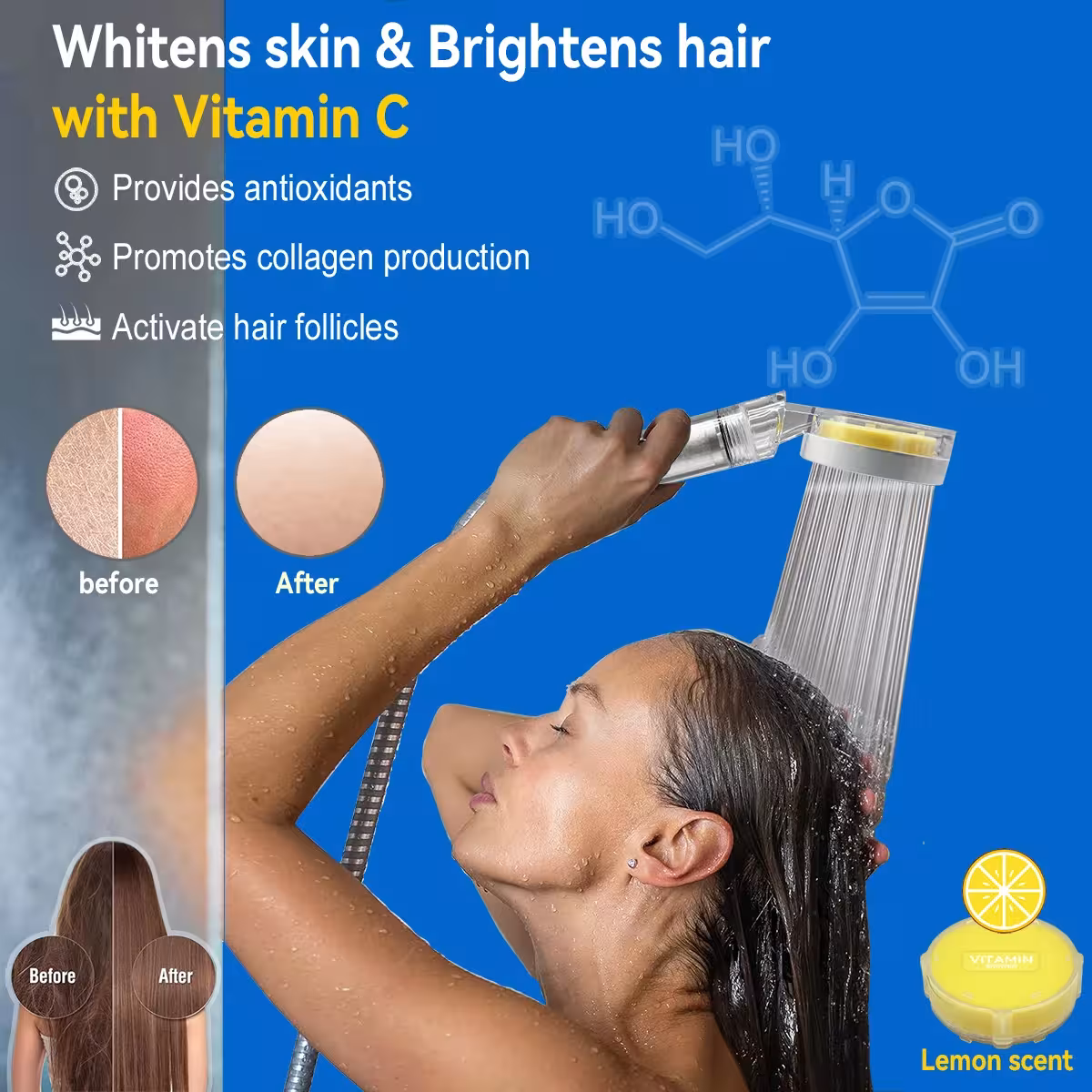 pommeau de douche filtrant à la vitamine C