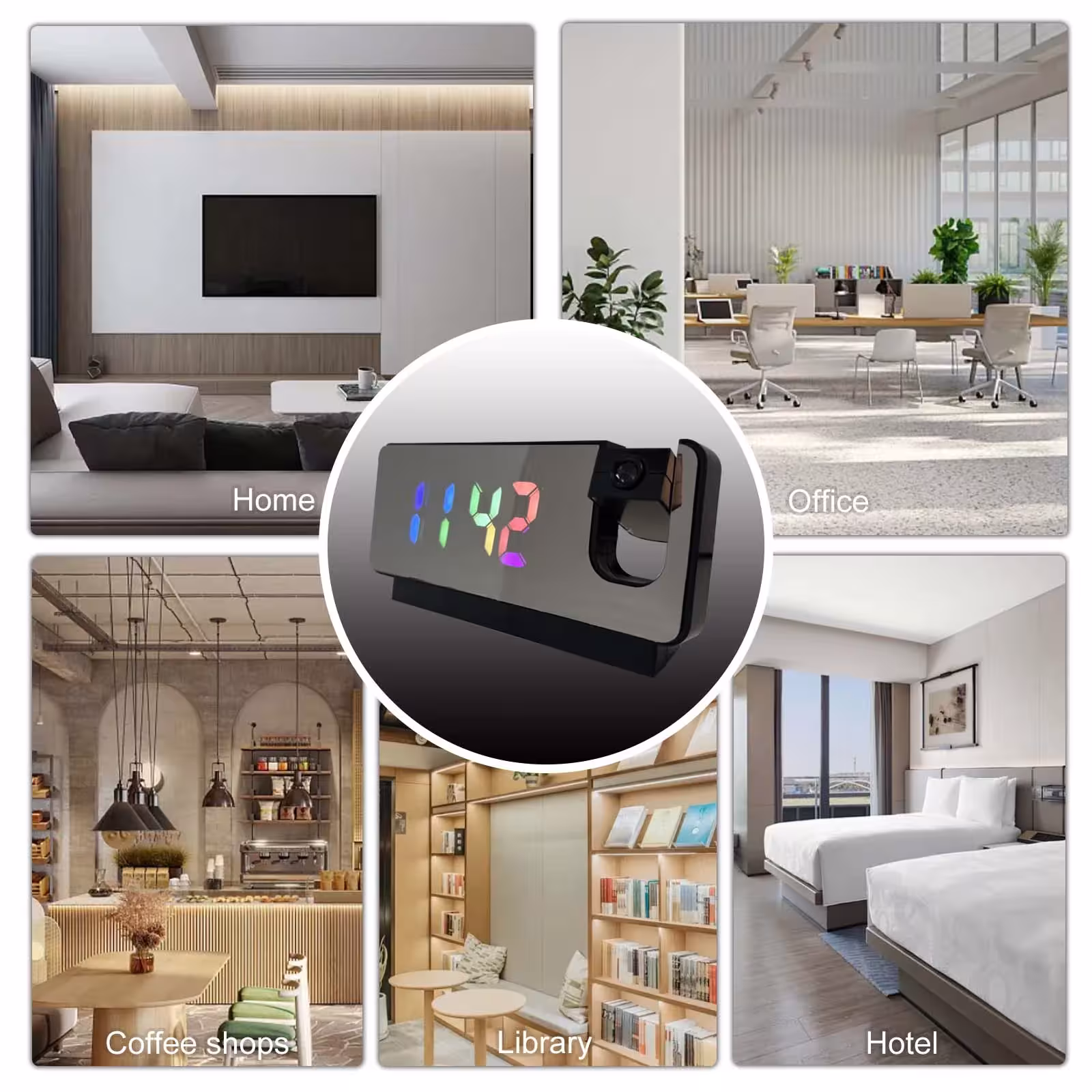 projector alarm clock camera with Wi-Fi
