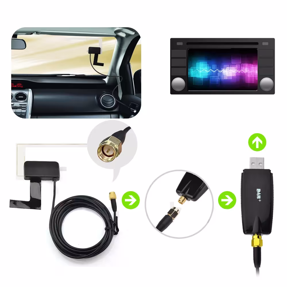 Adaptador DAB + USB para coche