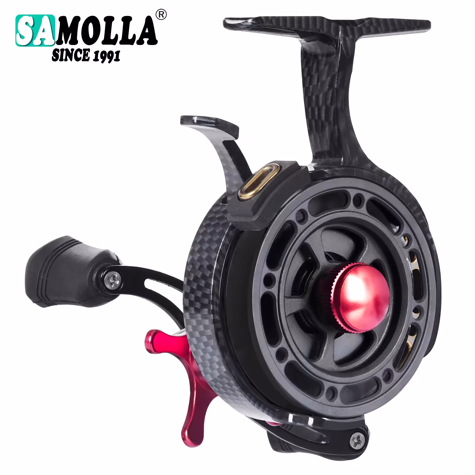Moulinet de pêche hivernal SAMOLLA 3.5:1, système magnétique de 8 kg, portable