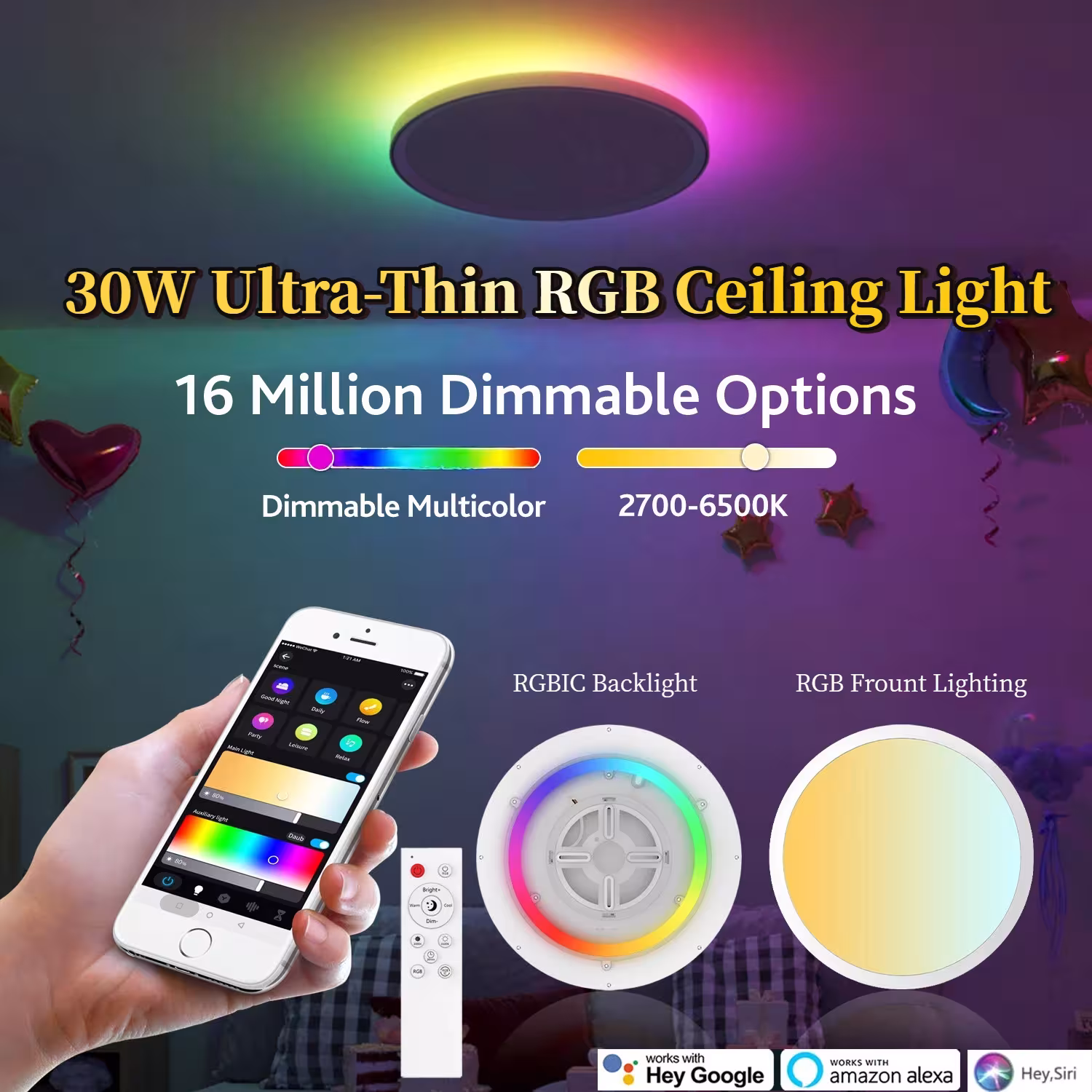 Smart LED rétroéclairage 30W avec RGBIC et WiFi