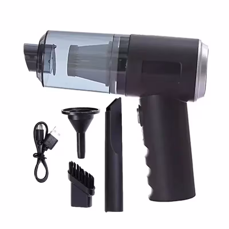 Portable electric car vacuum cleaner with blowing function