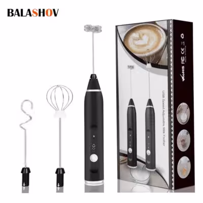 Mini mousseur à lait portable sans fil mélangeur manuel électrique USB pour café 3 modes