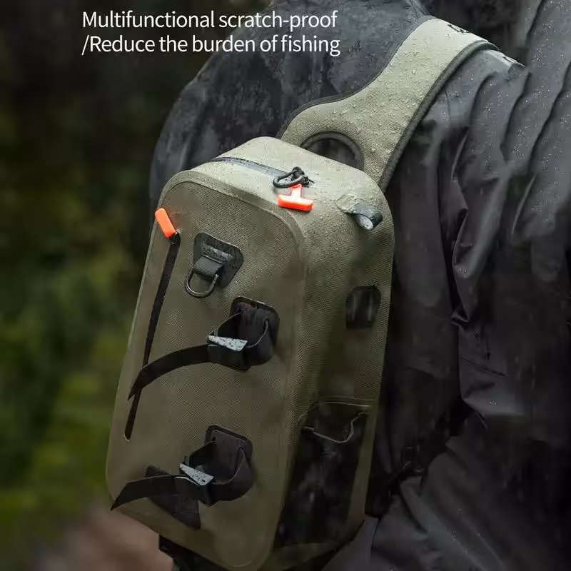 Sac à bandoulière de pêche 9.5L imperméable avec coussin et languette