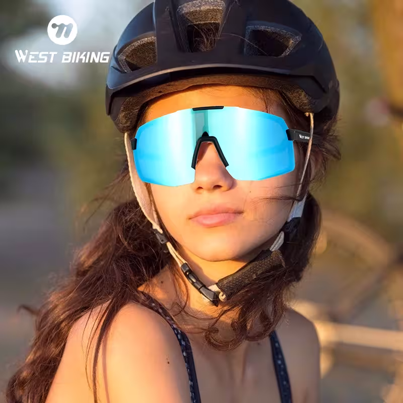 WEST BIKING Poliarizuoti Dviratininko Akiniai su 5 Keičiamais Lęšiais UV400