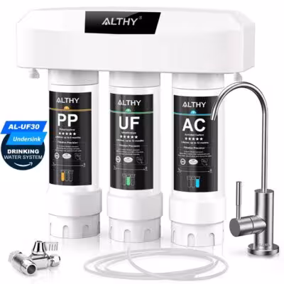 Sistema di purificazione dell'acqua ad ultrafiltrazione sottolavello ALTHY, 3 stadi: PP+UF+AC
