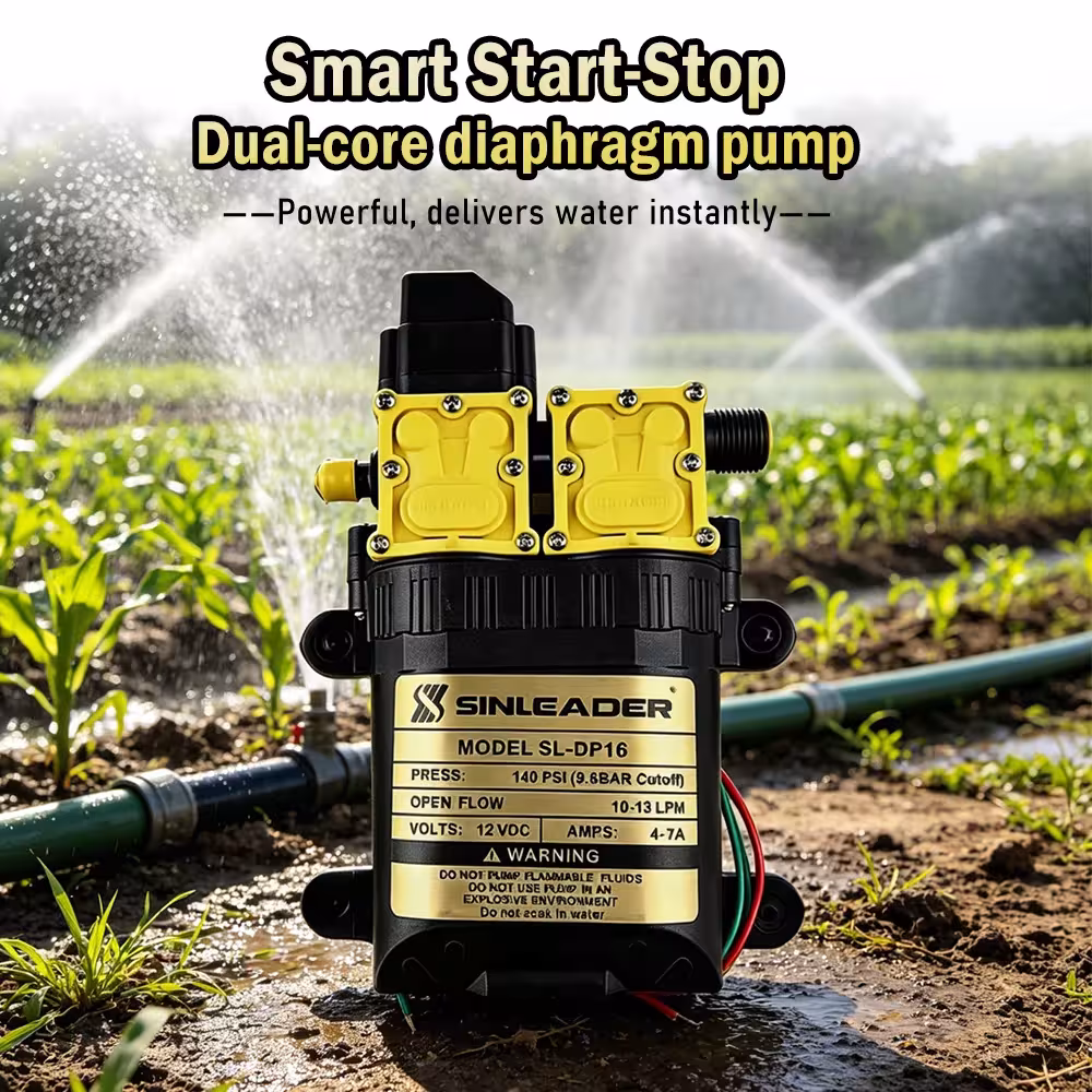 Pompe à eau électrique intelligente haute pression 12V 7A 10-13L/min à double diaphragme