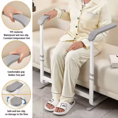 Adjustable bed assist device for sofas and chairs for seniors, 6 height levels, 62x49.5x67.8–80.3 cm, steel