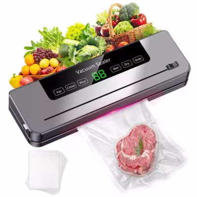 Sigillatrice sottovuoto automatica a 220V, 5 modalità, per alimenti secchi e umidi, include 10 sacchetti